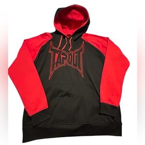 TAPOUT Men’s XL Vintage Athleisure Training Hoodie Streetwear MMA UFC Black/Red